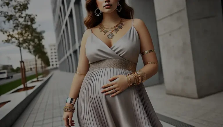 Gestantes Plus Size: Transforme Seu Look com Combinações Metálicas em Vestidos que Inspiram Elegância